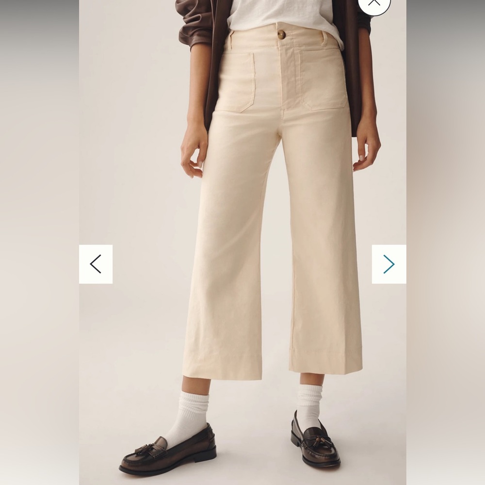 The Colette Cropped Wide-Leg Pants by Maeve